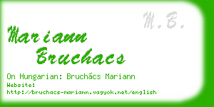 mariann bruchacs business card